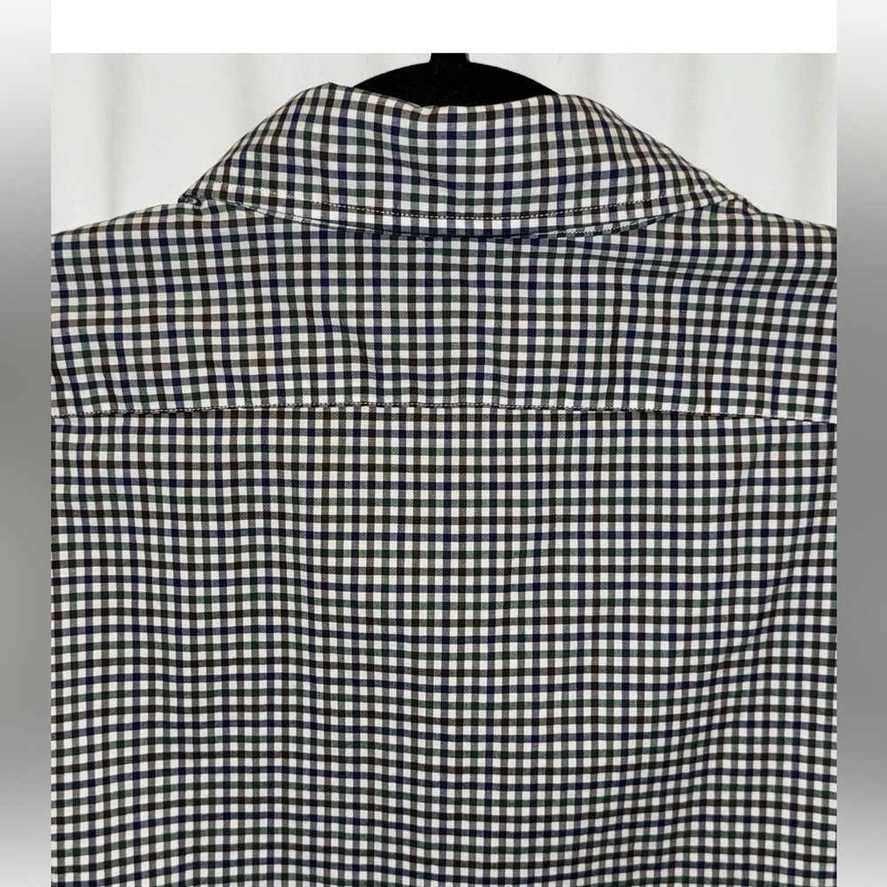 Polo Ralph Lauren Shirt Check Plaid Navy Green white Long Sleeve Pony Mens L - Picture 10 of 11